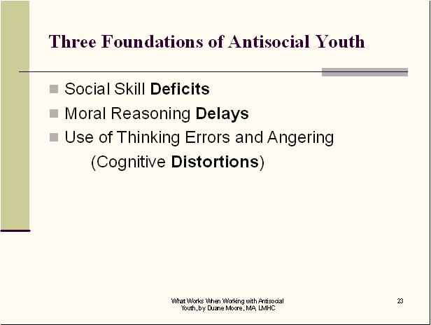 Three foundations Conduct Disorder CEUs 